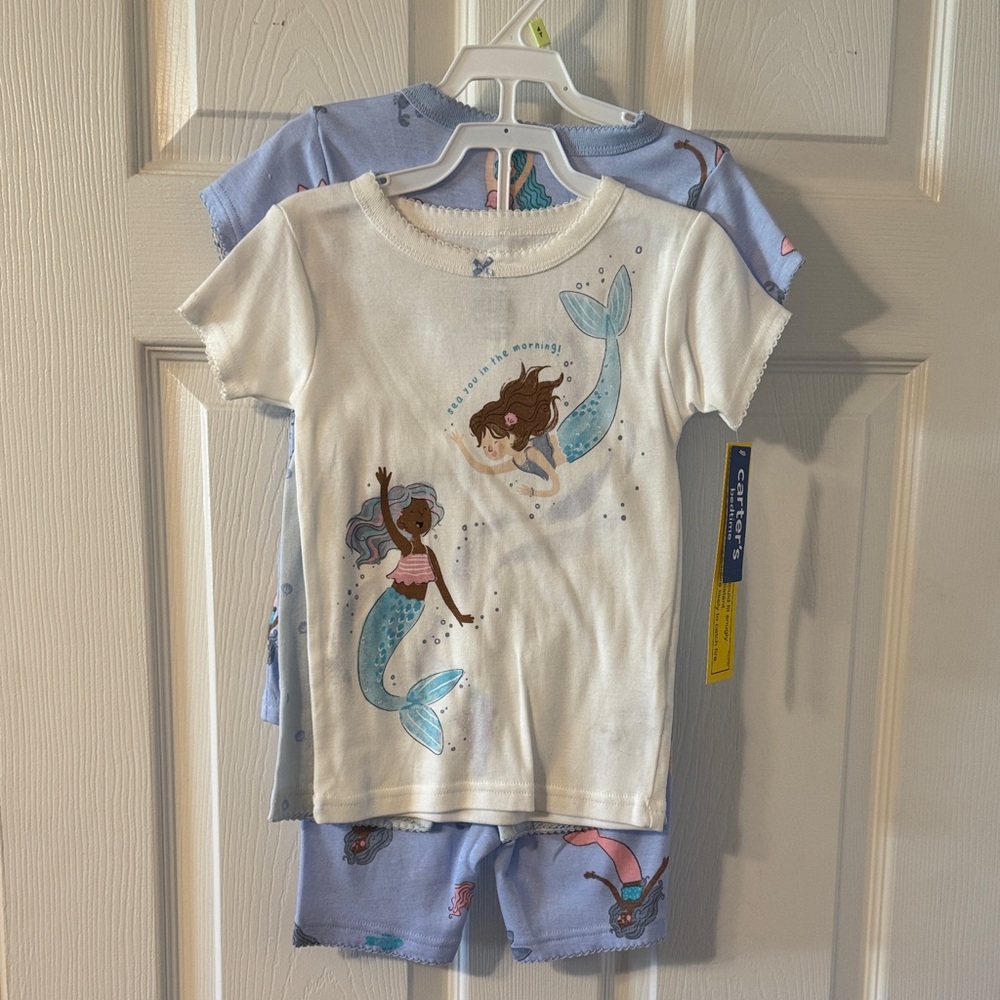 Carter's Mermaid Pajama Set - White and Blue